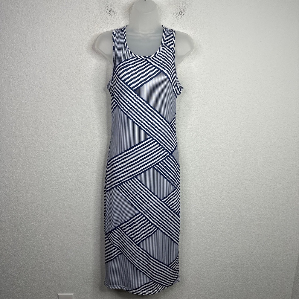 Lavish Alice Dress Womens‎ UK14 Blue White Striped Boho Bodycon Summer Maxi